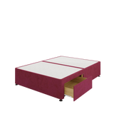 Divan Base - 2 Drawer — Plush Burgundy (Foot End)