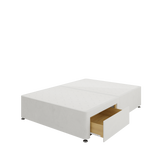 Divan Base - 2 Drawer — Plush Light Silver (Foot End)