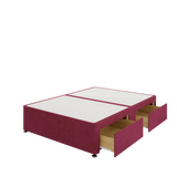 Divan Base - 4 Drawer — Plush Burgundy